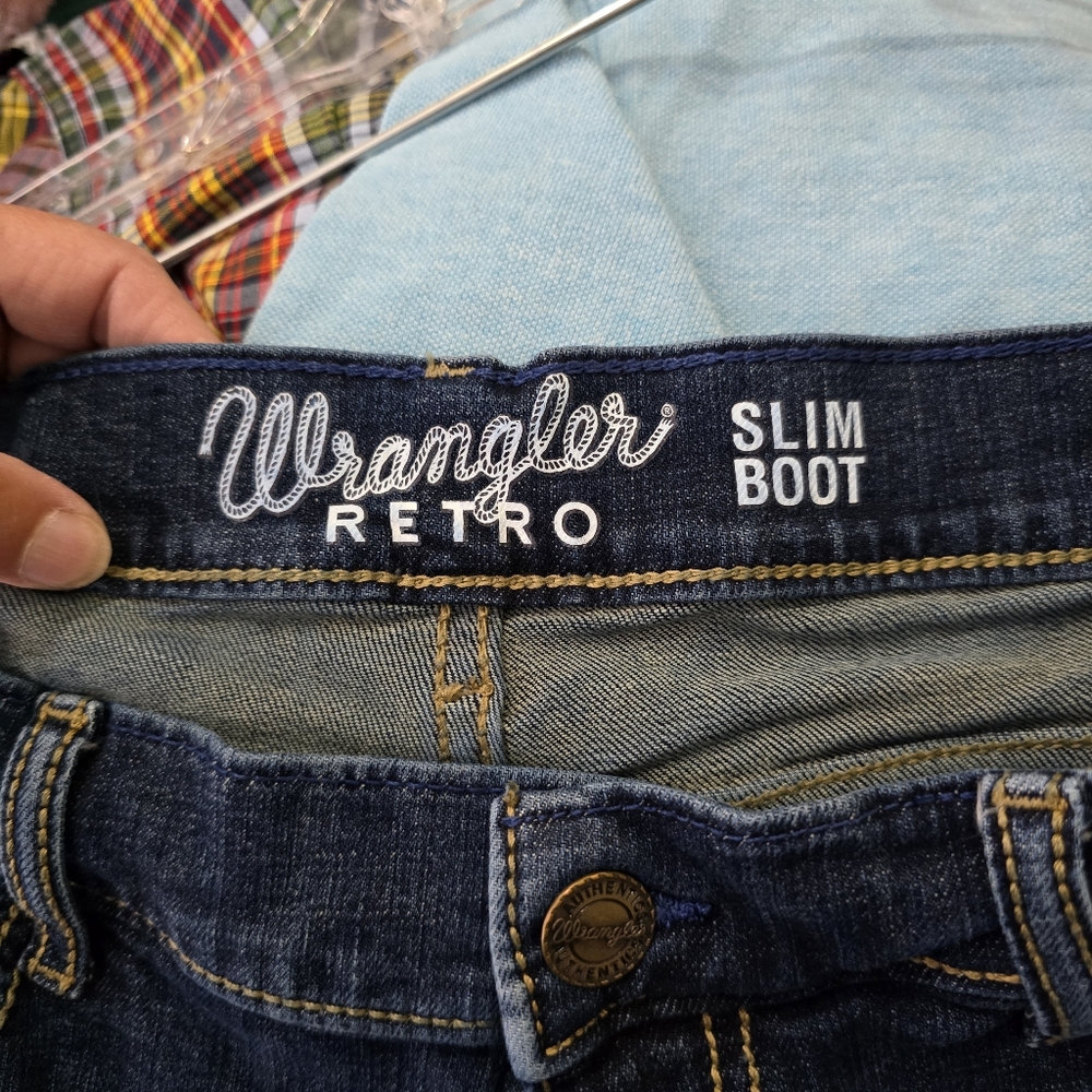 Wrangler Retro Slim Boot Men's‎ Blue Jeans 33 X 30 - Picture 10 of 10